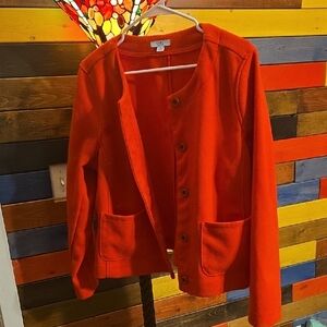 Croft & Barrow Women's Bright Red Button-Up Blazer